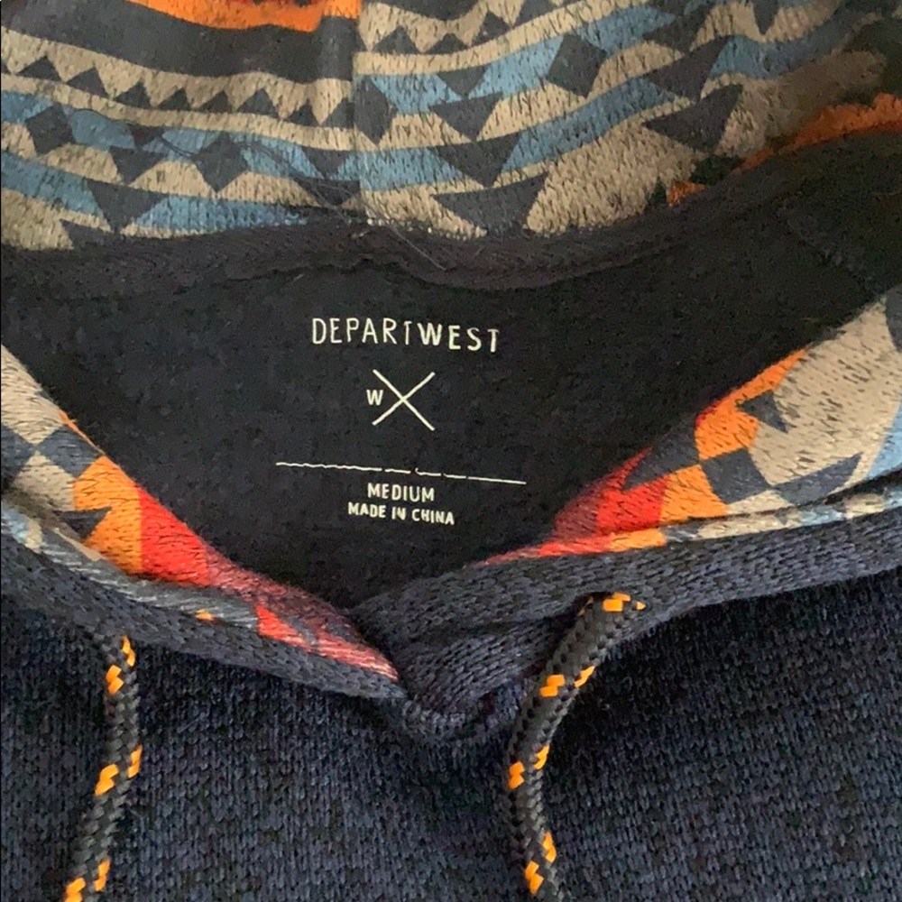 Navy blue Aztec print hoodie - Picture 3 of 4